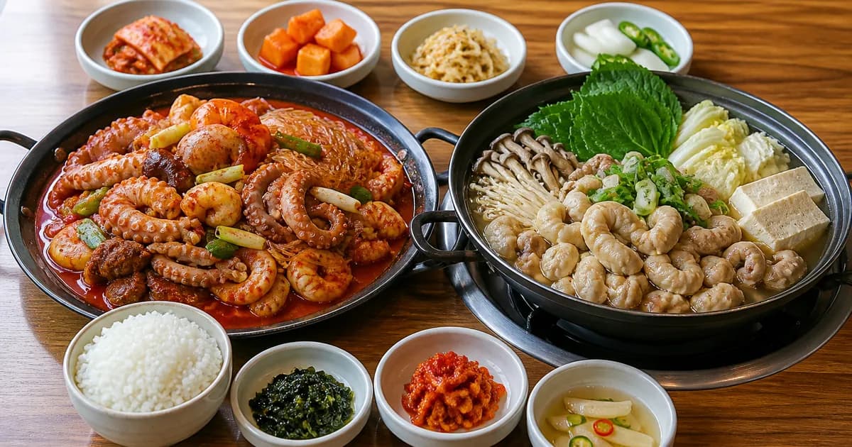 낙곱새 곱창전골 차이, 해산물 매콤함과 내장 전골 점심 기준