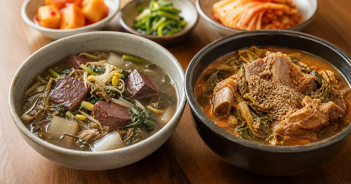 선지해장국 뼈해장국 차이, 점심 전에 보는 선지·돼지등뼈 기준