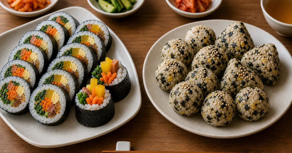 김밥 주먹밥 차이, 점심 전에 보는 속재료·휴대성 기준