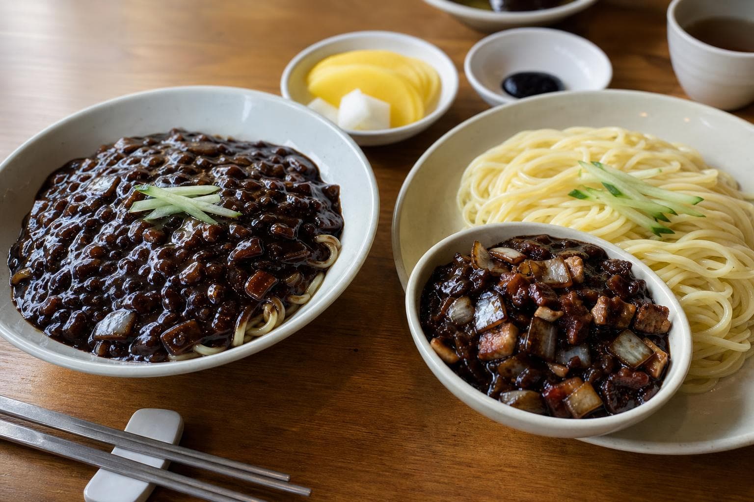짜장면 간짜장 차이, 점심 주문 전 보는 소스·식감 기준