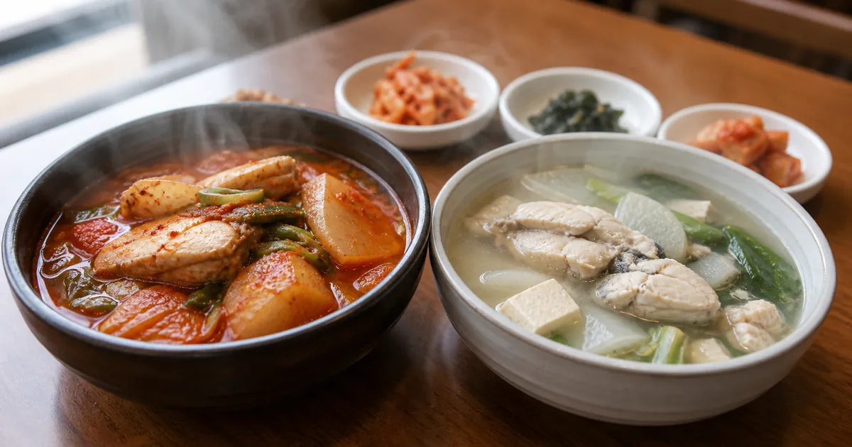 매운탕 지리탕 차이, 빨간 양념과 맑은 국물 생선탕 점심 기준