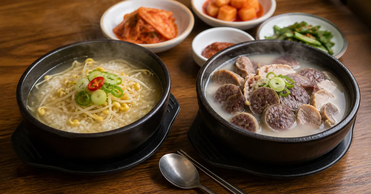 콩나물국밥 순대국밥 차이, 해장감과 고기 포만감으로 고르는 점심 기준
