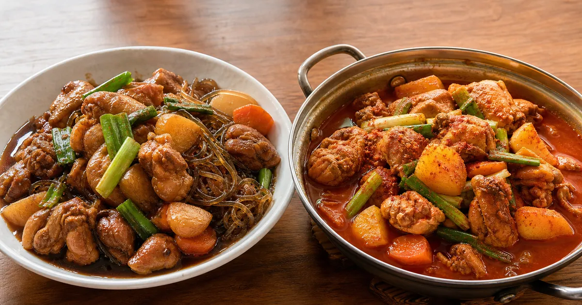 찜닭 닭볶음탕 차이, 점심 주문 전 보는 양념·국물 기준