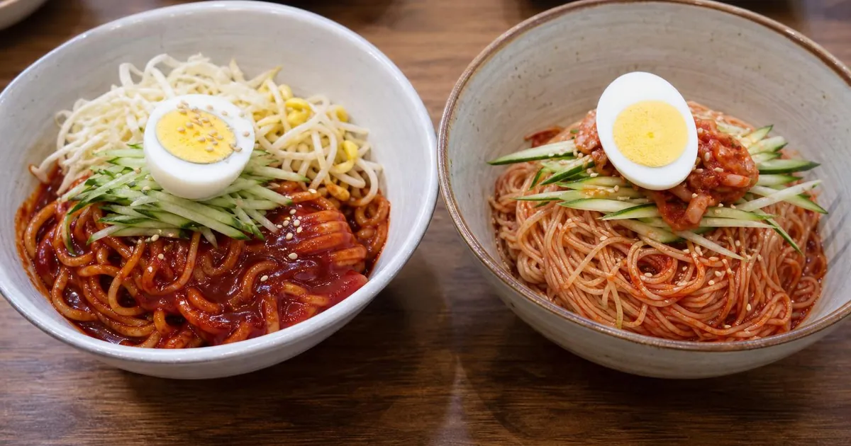 쫄면 비빔국수 차이, 점심 전에 보는 면발·양념 기준