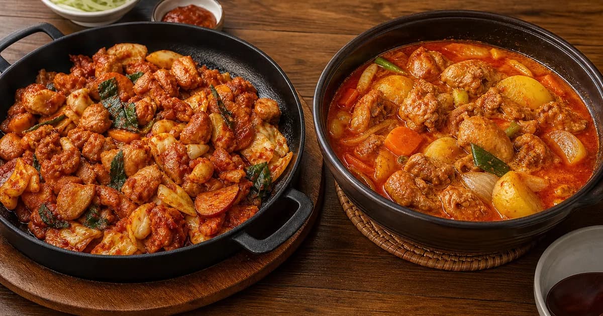 닭갈비 닭볶음탕 차이, 점심 전에 보는 양념·국물·먹는 방식 기준