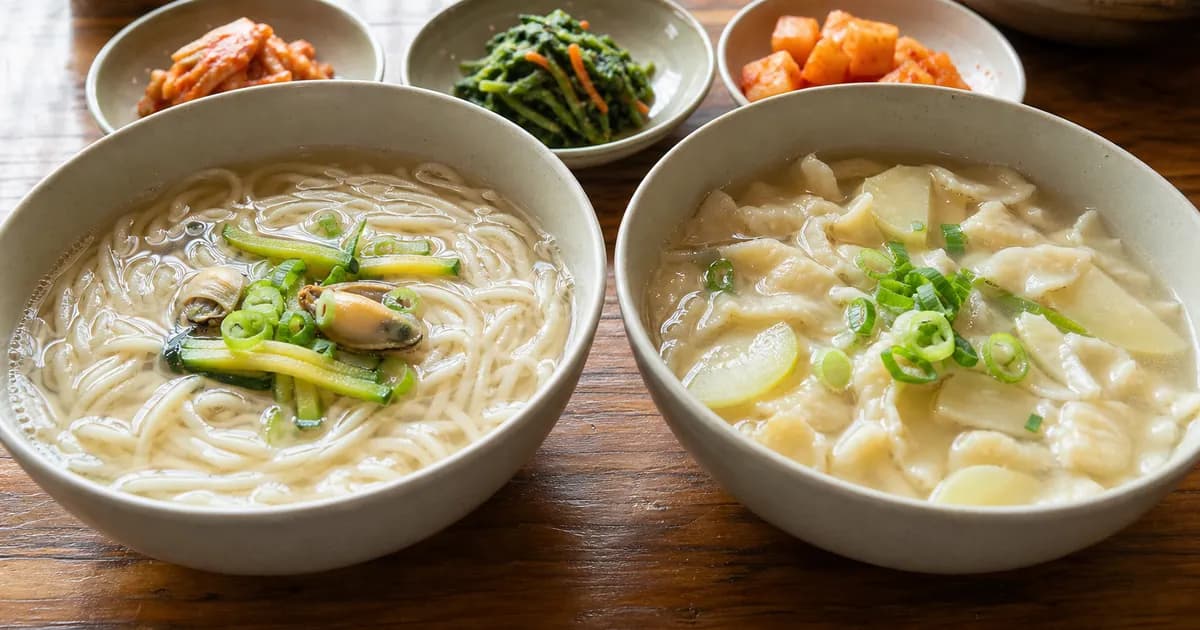 칼국수 수제비 차이, 점심 전에 보는 면발·반죽 기준