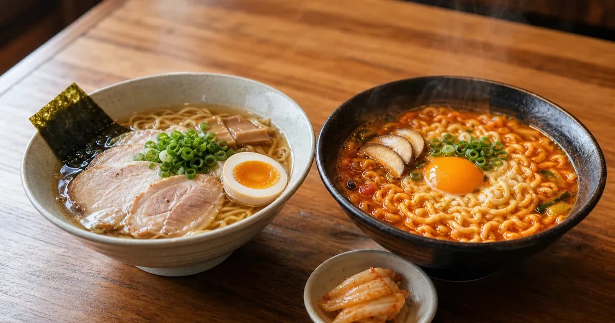 라멘 라면 차이, 점심 전에 보는 육수·면발·맛 기준
