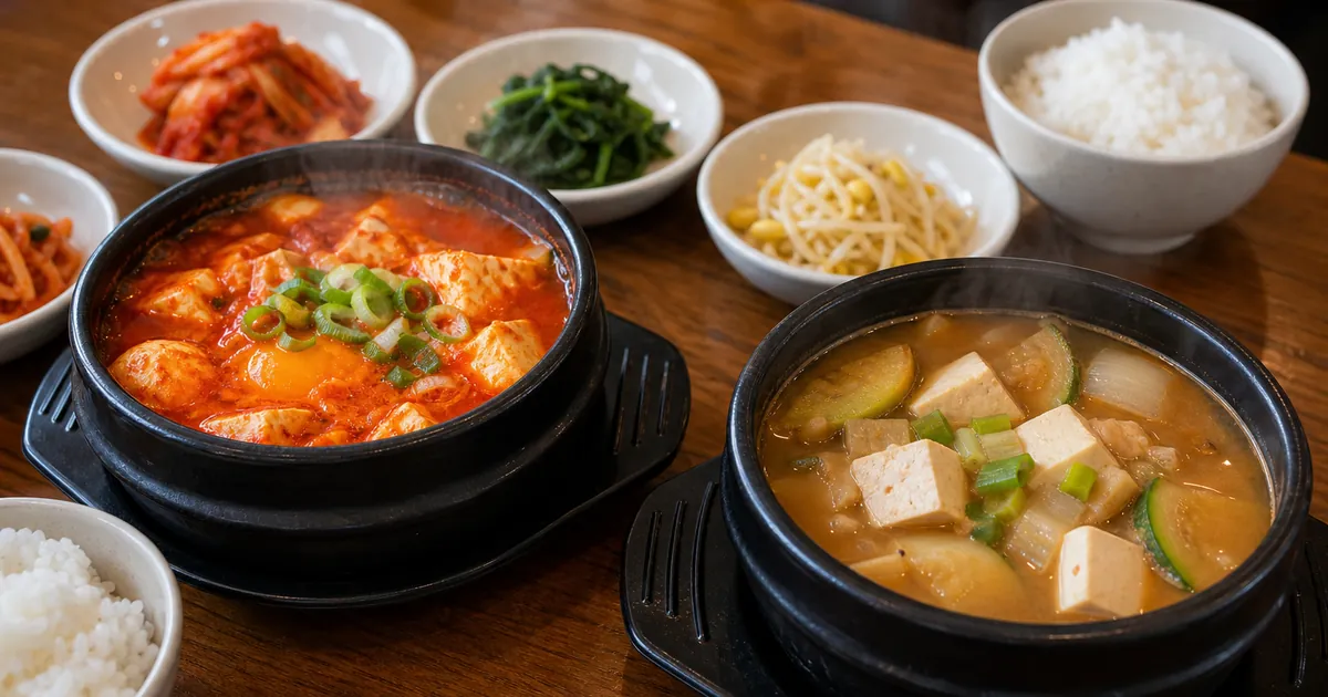 순두부찌개 된장찌개 차이, 점심 전에 보는 두부·장맛·국물 기준