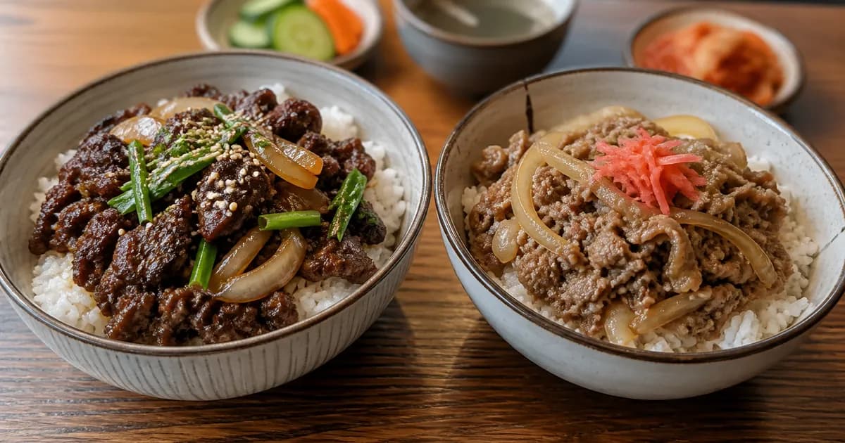 불고기덮밥 규동 차이, 달달한 양념과 담백한 국물 덮밥 점심 기준
