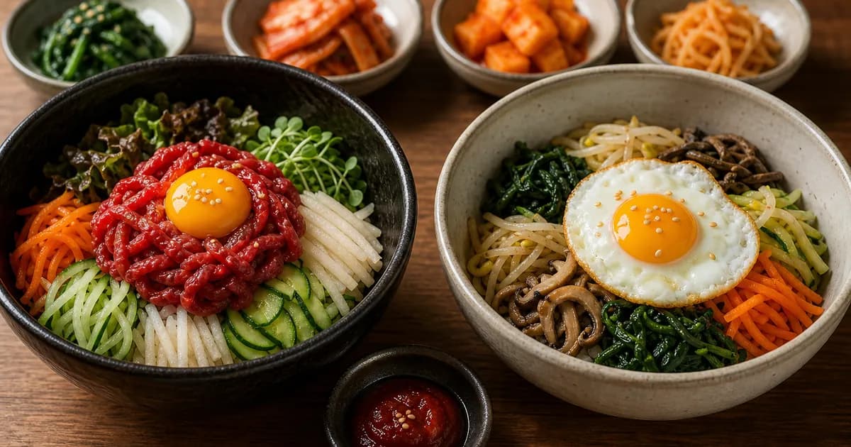 육회비빔밥 비빔밥 차이, 생고기 고명과 나물로 고르는 점심 기준