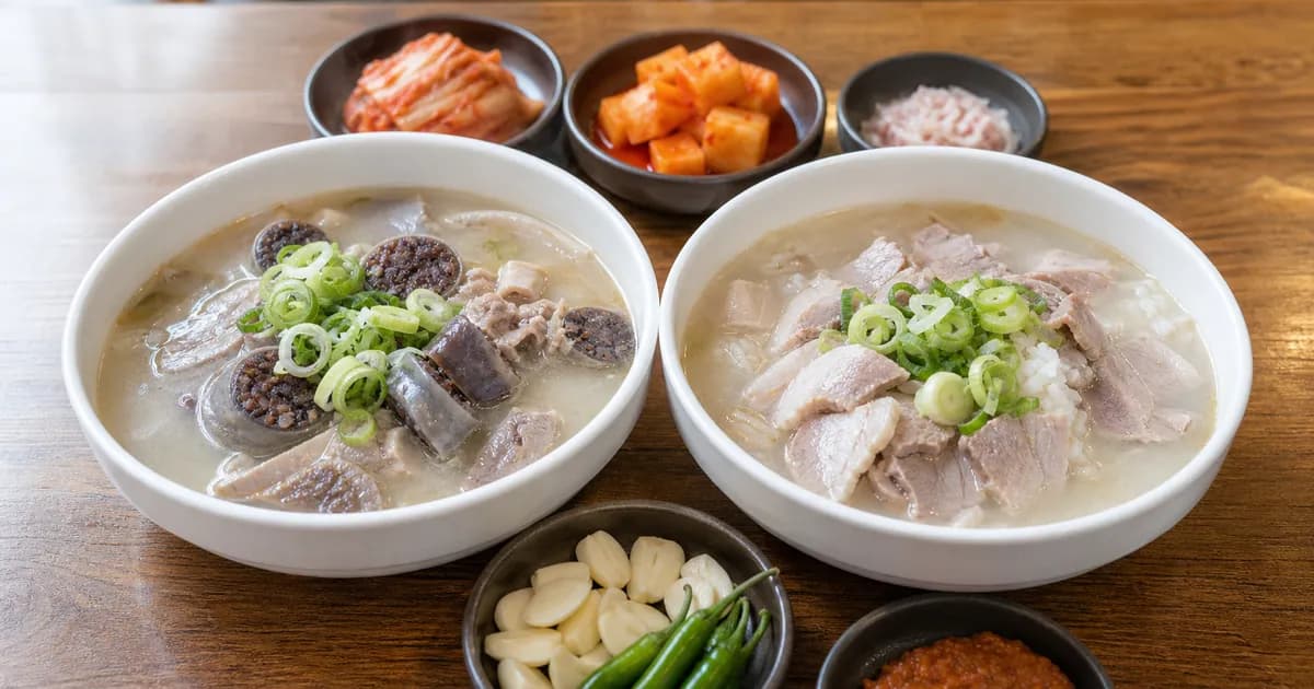 순대국밥 돼지국밥 차이, 점심 전에 보는 국물·재료 기준