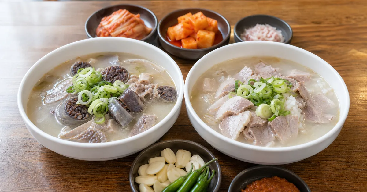순대국밥 돼지국밥 차이, 점심 전에 보는 국물·재료 기준